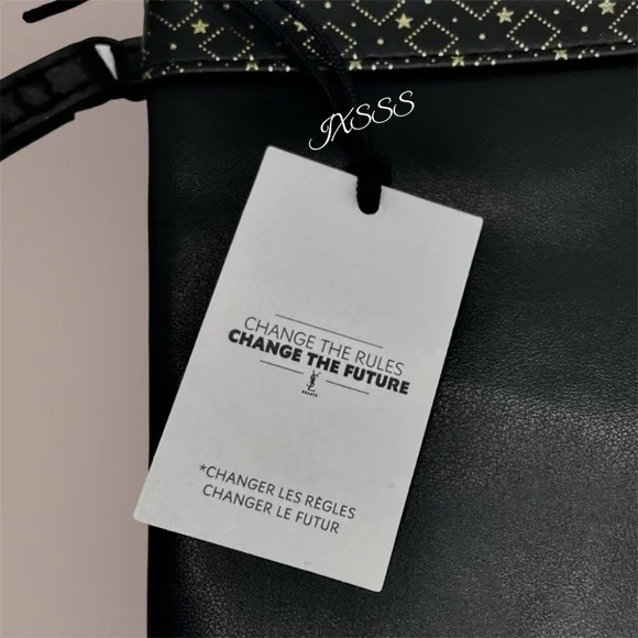 Black Faux-Leather YSL (Yves Saint Laurent) Beauty Cosmetic-Makeup Wristlet Bag - Picture 8 of 9